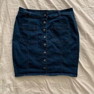 Ashley Stewart Denim Buttoned Skirt Size 16 Plus Size